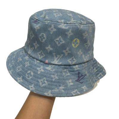 LOUIS VUITTON Monogram Denim Bucket Hat LV