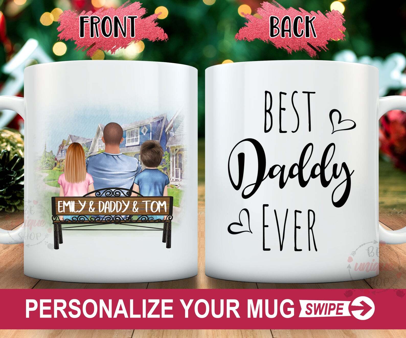 Best Daddy Ever Coffee Mug Personalized Father Mug Father's Day Gift From Kids
