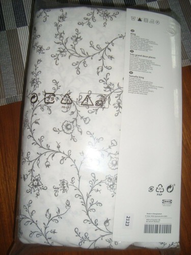 IKEA KOPPARRANKA Bettbezug mit Kissenbezug weiß grau Twin voll Queen King - Bild 29 von 35