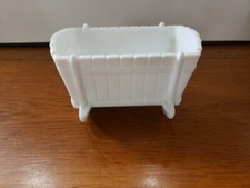 VTG Indiana White Milk Glass Baby Cradle/Bassinet Planter -Flowerpot Candy Dish