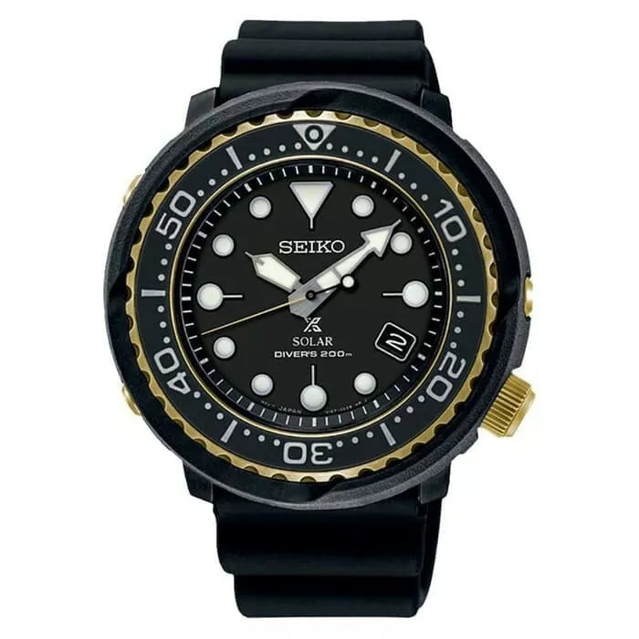 New Seiko Prospex SNE498P1 Solar Tuna 200m Diver&#039;s Men Gold Rubber SNE498 | eBay