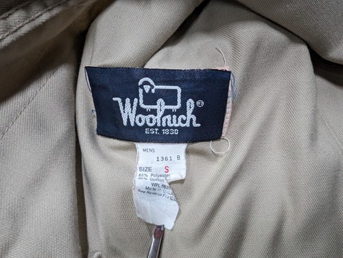 WOOLRICH Vintage Men's Safari Beige Cargo Outdoor Utility Over Shirt Jacket - S - Picture 8 of 13
