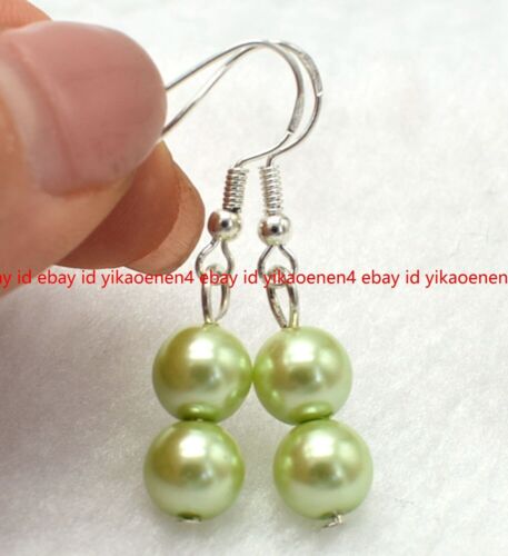 Beautiful 8/10/12/14mm Multicolor Shell Pearl Dangle Silver Hook Earrings AAA - Picture 25 of 25