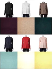 Croft & Barrow NEW Mockneck Long Sleeve Top Cotton Blend Womens XS-XL $18