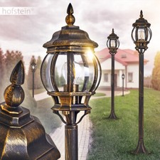 Außen Steh Garten Beleuchtung klassische Laterne Wege Lampe Leuchte braun/gold 