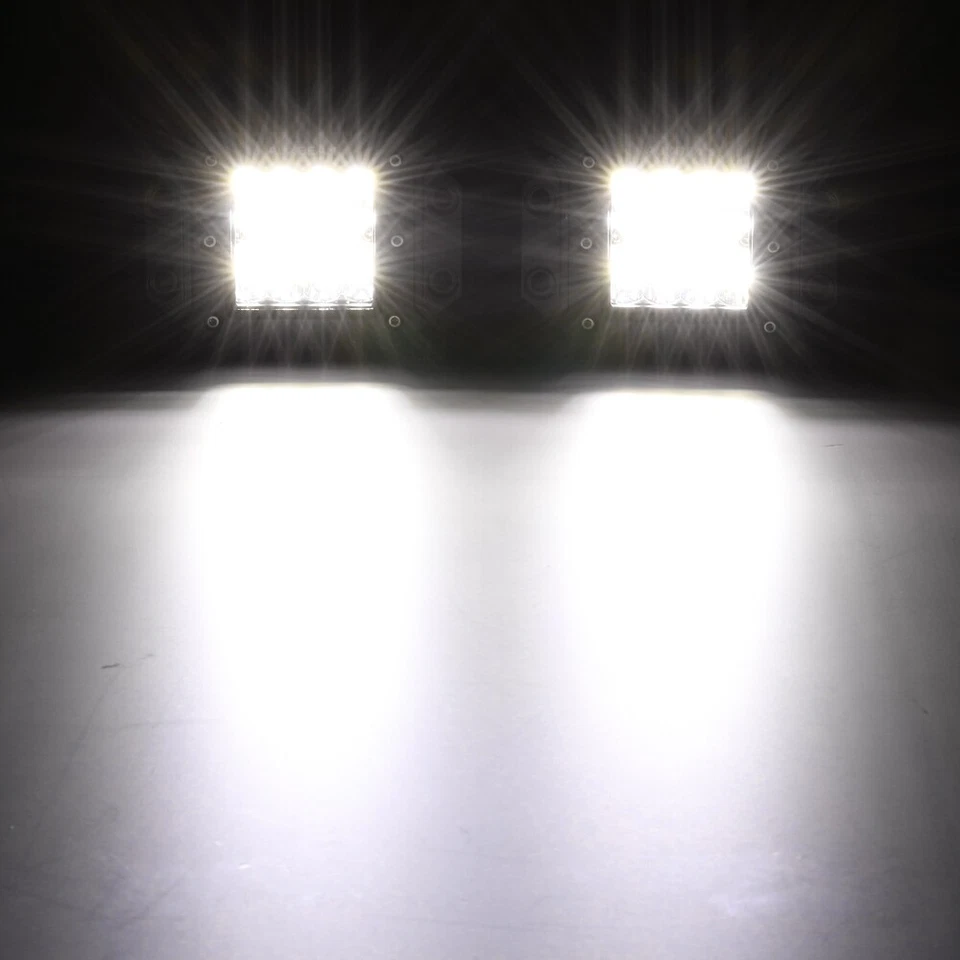 Flush Mount LED Pods 2x 5'' 84W Driving Work Light Bar for Truck UTV ATV SUV Car - Image 3 of 4