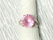 Vtg Sterling Silver 925 Pink Stone Ring Size 8-1/4