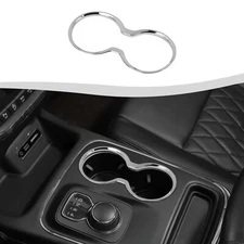Chrome Inner Gear Shift Cup Holder Cover Trim Bezels for Jeep Grand Cherokee 11+
