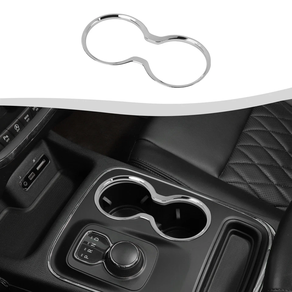 Fit for Jeep Grand Cherokee 2011-2021 Front Cup Holder Frame Cover Trim (Chrome) Foto 3 de 4