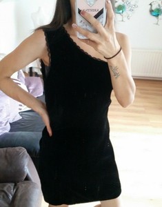 french connection black velvet dress