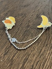 Vintage My Melody Sanrio Brooch Lapel Pin Enamel Chain Hello Kitty Kawaii