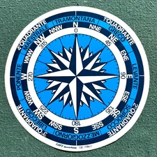 Compass Rose Vinyl Sticker Detailed Wind Rose in Italian Language 6 inch 15 cm