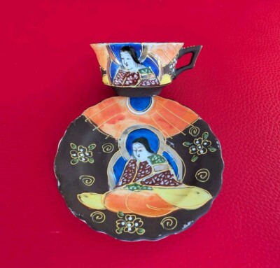 Japan Geisha Sammeltasse Sammelgedeck Gold Tasse Tee China Chinesische Asiatisch