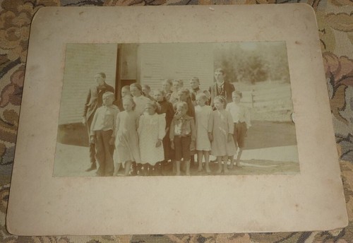 Barefoot School Children Outside Classroom Cabinet Photo - Pennsylvania