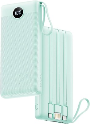 VRURC Powerbank 22.5W Schnelles Aufladen, 20000mAh Power Bank mit Kabel