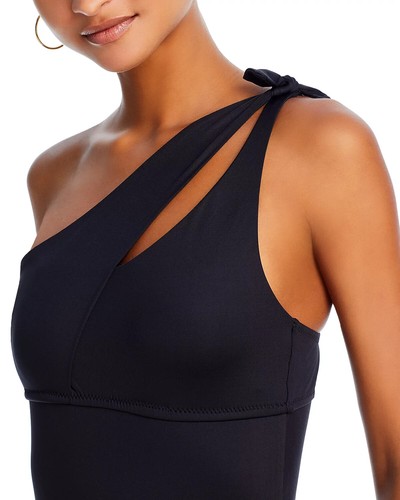 BECCA by Rebecca Virtue Asymmetric Cutout One Piece Swimsuit, Black, S, L, XXL - Picture 4 of 5