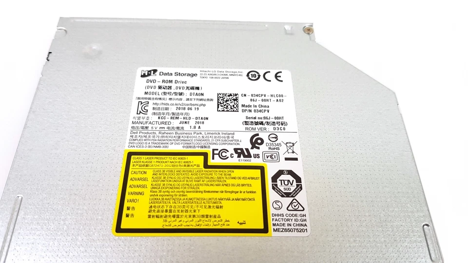 Hitachi-LG DVD-ROM Laptop Optical Drive 12.7mm DTA0N Dell 34CPV 034CPV New - Image 3 of 4