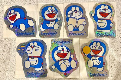 RESTPOSTEN 7x DORAEMON AUFKLEBER MIT HOLOGRAMM EFFEKT FUJIKO PRO ANIMATION INT'L