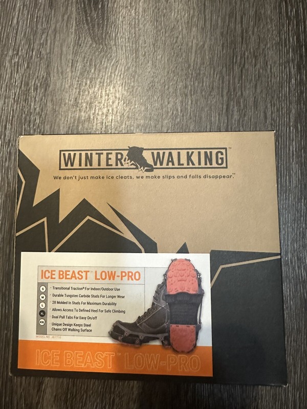 WINTER WALKING JD7710-XL Ice Cleats,Unisex,Gray/Orange,Preowned Good Condition!