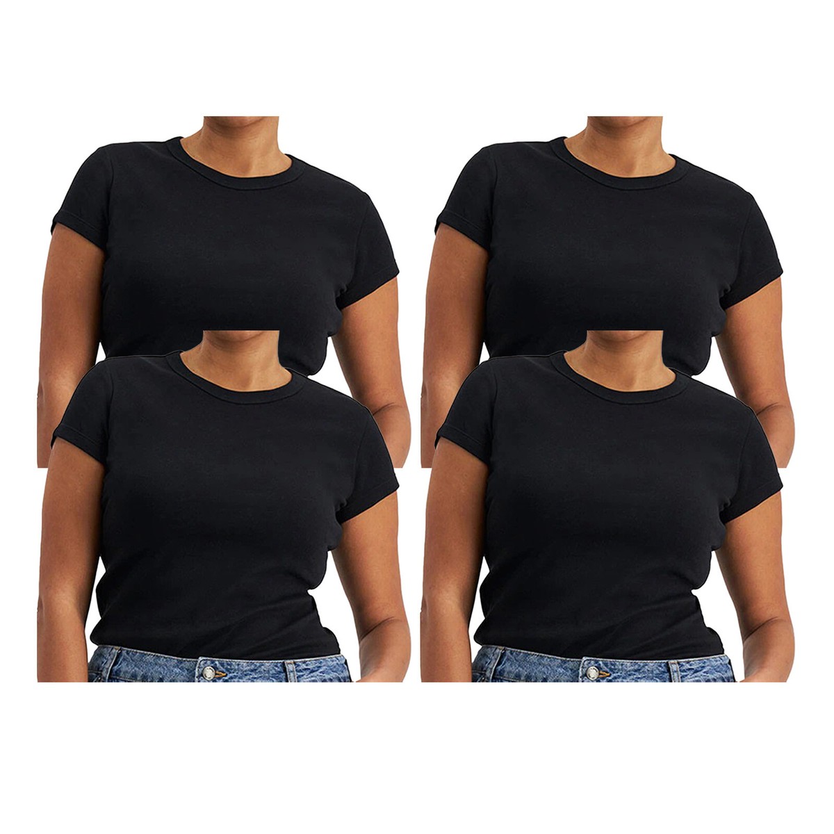 4x Bonds Womens Icons Crew Neck Tee Top Ladies Classic T Shirt