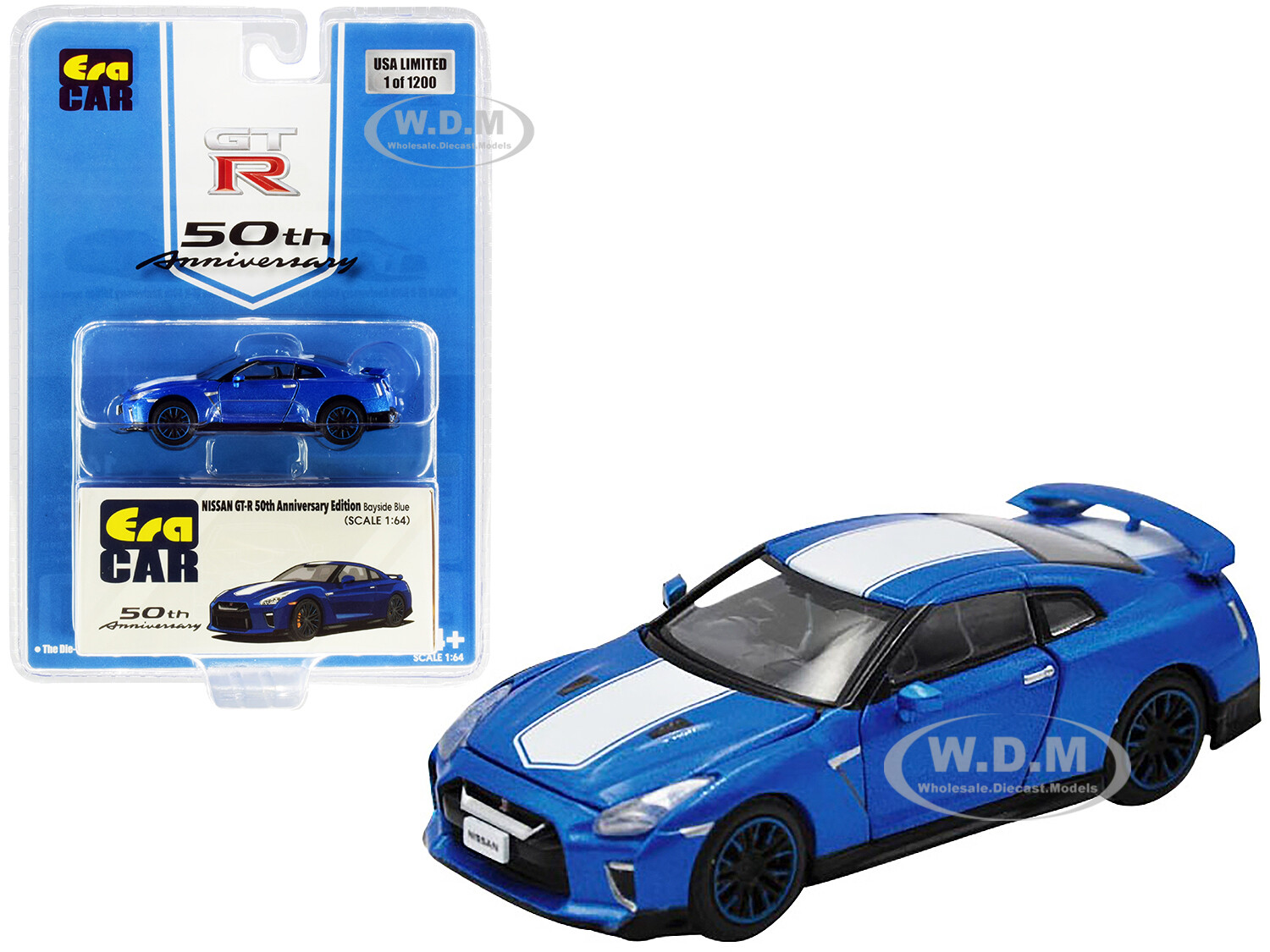 NISSAN GT-R RHD BLUE 50-ЛЕТНЯЯ ЮБИЛЕЙНАЯ МОДЕЛЬ 1/64, ИЗГОТОВЛЕННАЯ НА ЗАКАЗ, АВТОМОБИЛЬ ERA NS20GTRSP24B