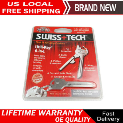 Stainless Steel In Swiss+Tech Utili-Key Keyring Keychain Pocket  Multi-Tools