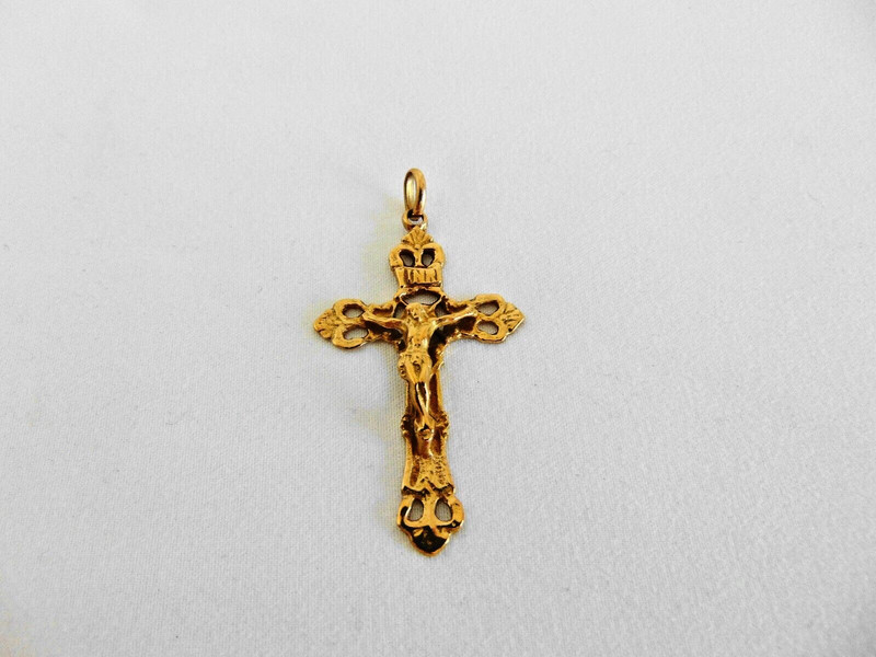 Vintage 14k Yellow Gold Cross Pendant 4.5g (a46)