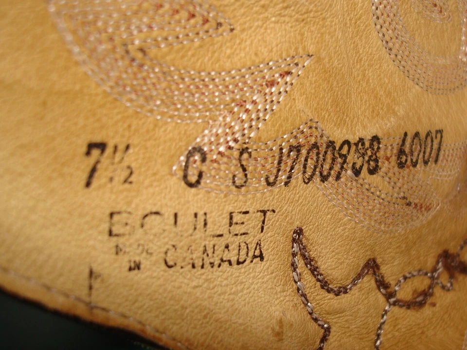 Boulet 70's Brown Cowboy Boots Women's Sz. 7.5C Embroidered W/Overlay toe & Heel - Image 2 of 4