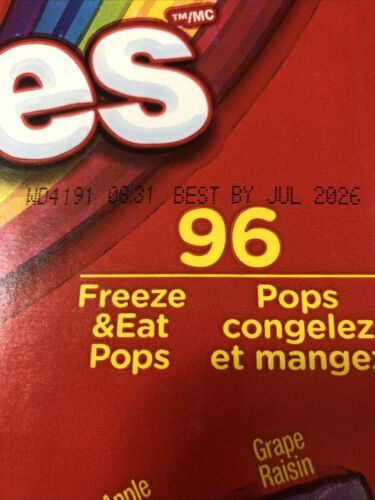 96er PACK! NEU Skittles Variety Pack Gefrierpops, Glutenfrei, Versand am selben Tag! - Bild 2 von 3