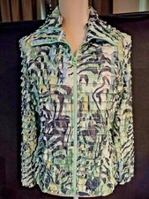 Mila & Milan Jacket Multi-colored Layered Zippered Lightweight Sz Large