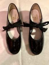 Girl's Jr Tyette Tap Shoe Dance US Sz 2M Black Patent EUC