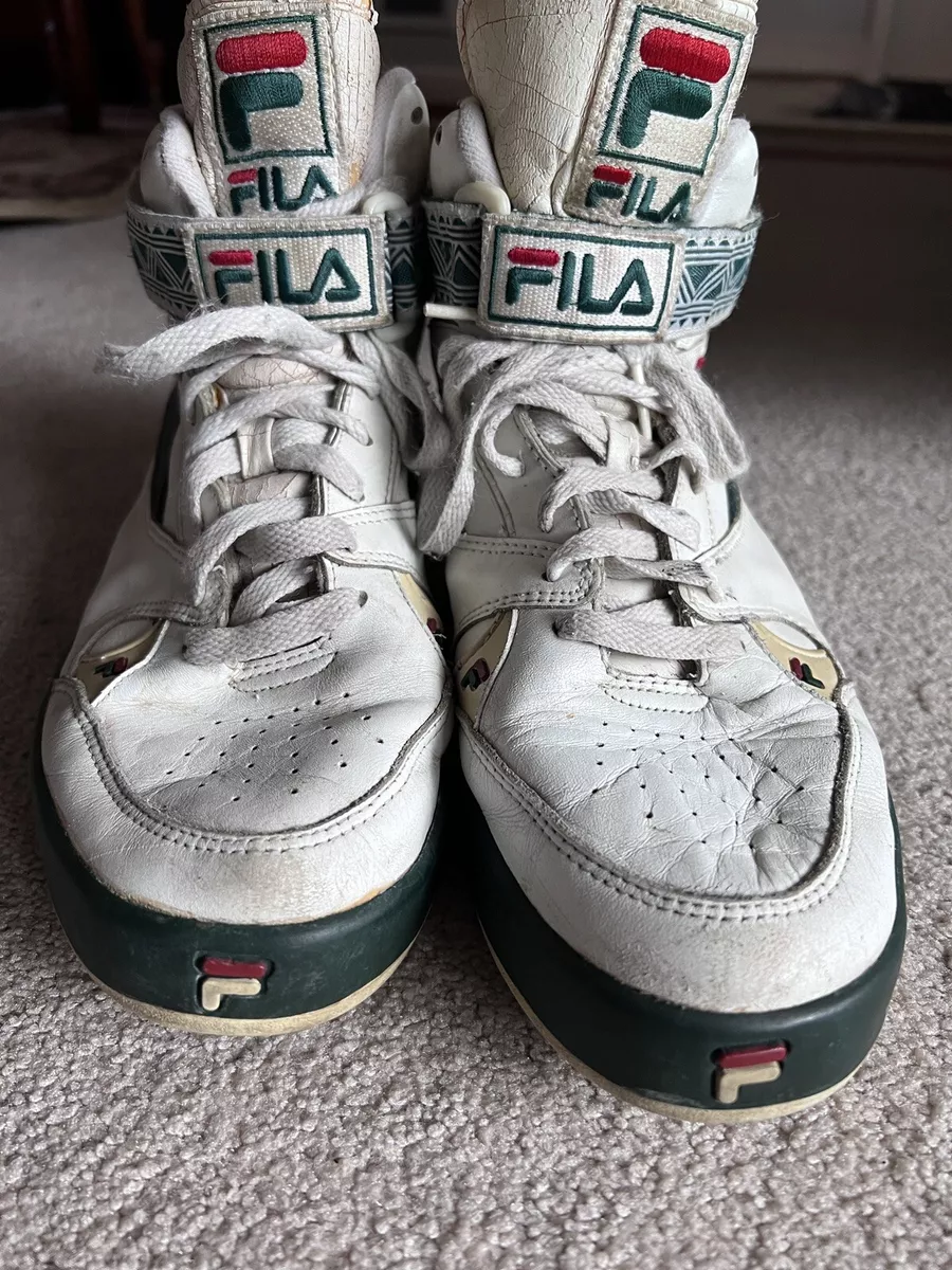 VTG FILA 80s 90s NBA Basketball Shoes High Men's 9.5 CRACKED BROKEN |