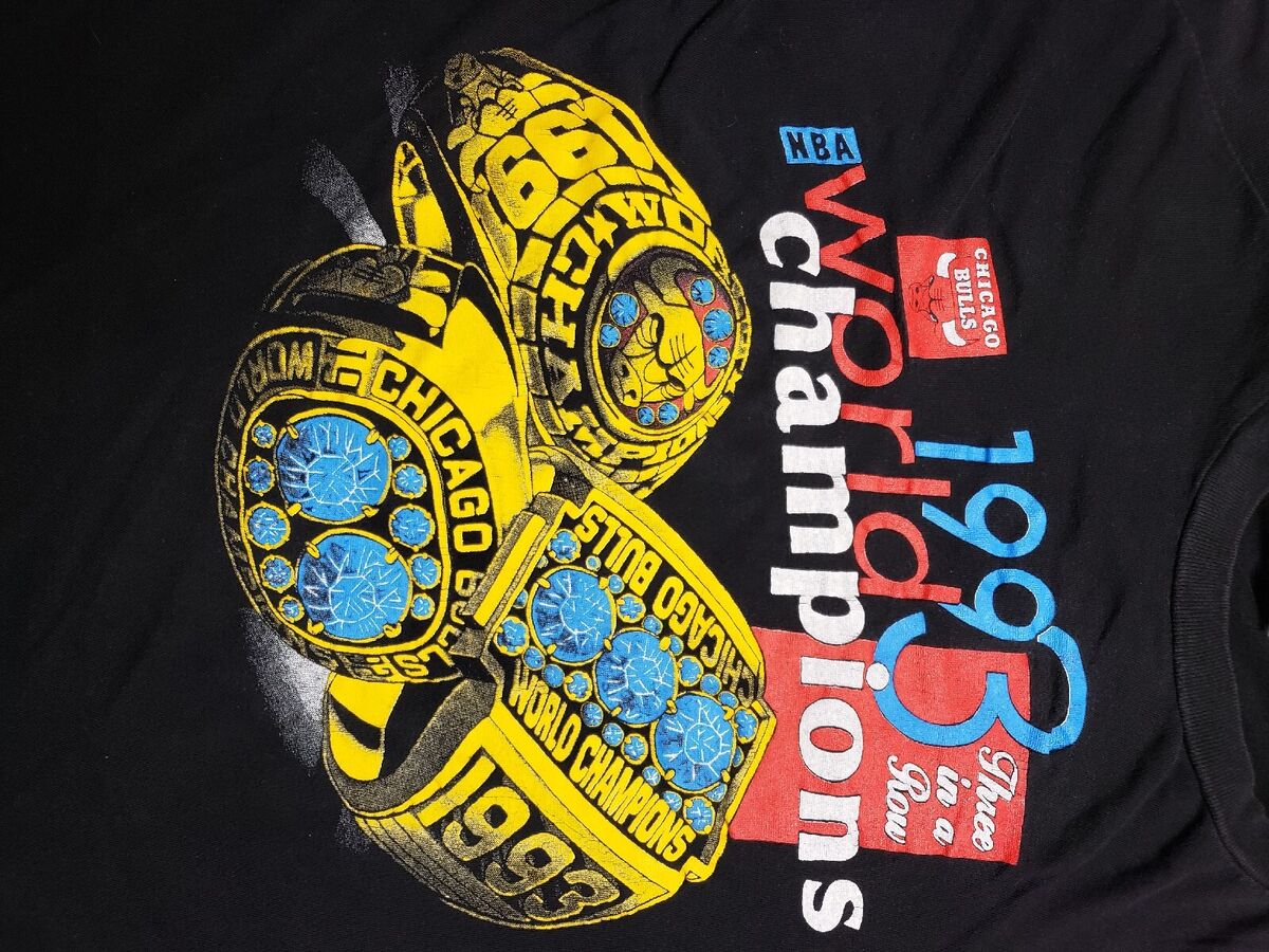 Vtg Tour Champ 1993 Chicago Bulls World Champions NBA Black Vtg Tour Champ 1993 Chicago Bulls World Champions NBA Black