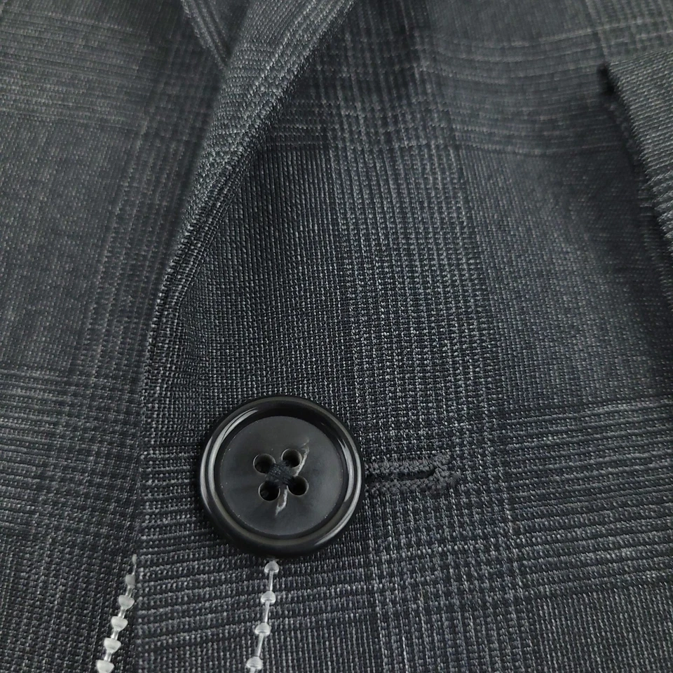 $798 Traje Robert Graham Gris Carbón Tonal Glen Cuadros Randall Para Hombres 38R X 32W Foto 3 de 4