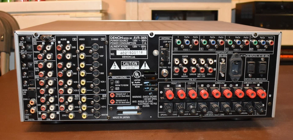 Denon AVR-3805 7.1CH AV Home Theater Surround Sound Receiver - (SILVER) - Image 3 of 4