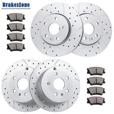 Front & Rear Brake Rotors Pads for GMC Terrain 2010-17 Drilled Slotted Brakes