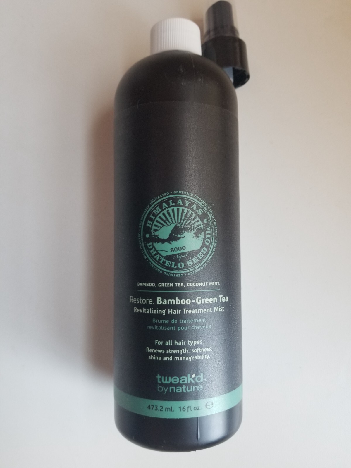 Restore Bamboo-Green Tea Revitalizing Hair Treatment Mist Dhatelo Seed Oil 16 oz