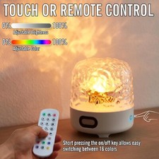 Wireless LED Night Light Ocean Wave Aurora Projector Lamp 16 Colors W/ Bluetooth