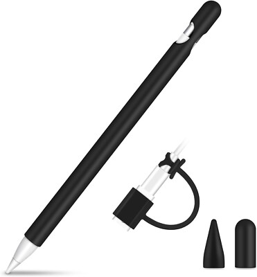 Silikon Case kompatibel mit Apple Pencil 1, Federspitze Schutzhülle & Kappe Set
