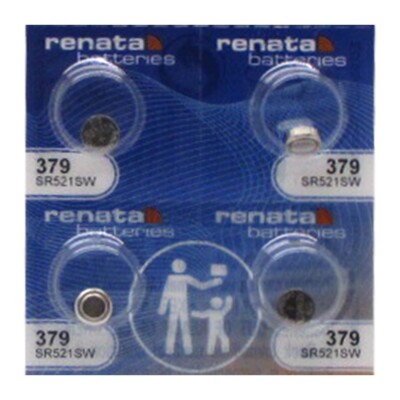 4 Pcs Renata Silver Oxide 379 SR521SW Batteries