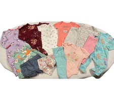 Girls Clothing Lot 3  6 Months 13pc Mixed Brands Pajamas Bodysuits Sets