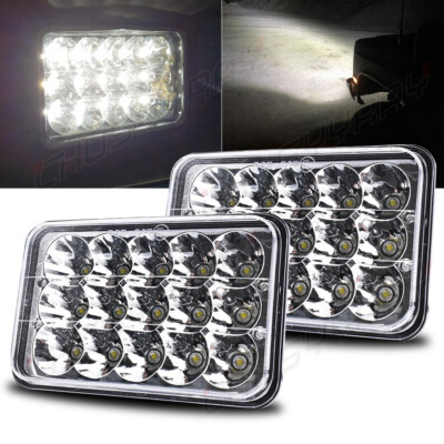 2x For Ford Mustang 1979-1986 DOT 4x6'' Square LED Headlights Hi/Lo Beam S+