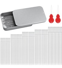 50 PCS Large Eye Sewing Needles,5 Sizes Hand Sewing sharp Needle,