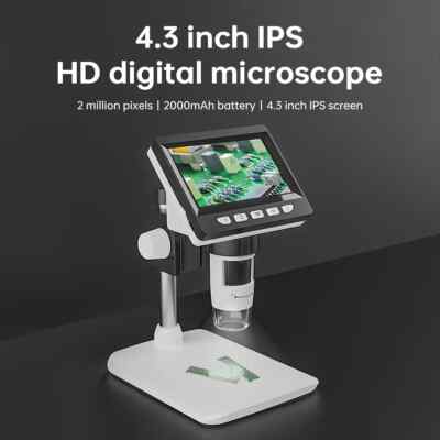 4.3'' Digital Microscope 1080P 50-1000x for Electronics Repair & PCB Soldering