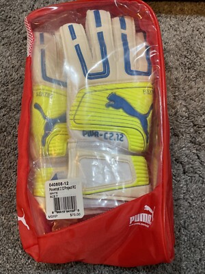 Puma Powercat 2.12 Goalkeeper Gloves Mens Size 7   040808-12 WHITE