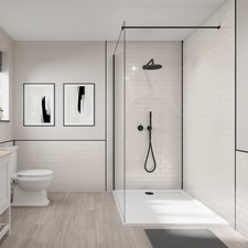 White Metro Horiz Shower Panel Wetwall Waterproof Bathroom Wall 2440x1220 Home