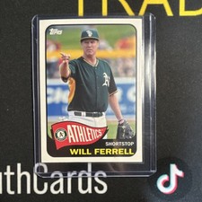 2015 Topps Archives Rookie Insert Will Ferrell Athletics WF-1 Baseball Card. rookie card picture