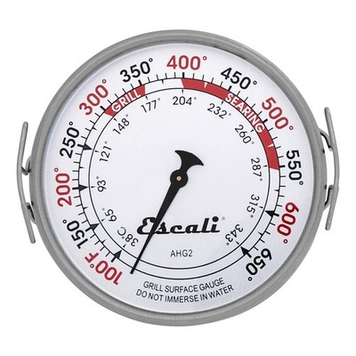 Escali AHG2 Stainless Steel Extra Large Direct Grill Surface Thermometer, Sea...