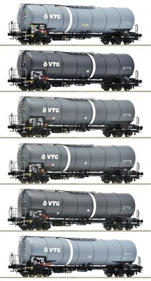 Roco 6600007 - 6-tlg. Display: Kesselwagen, VTG, Gattung Zans, NEUHEIT selten
