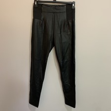 A New Day Women's High-Rise Faux Leather Tapered Ankle Pull-On Stretch Pants Med